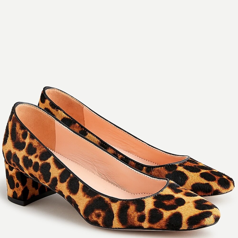 Leopard Print Women's Block Heel Shoes